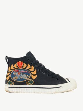 Burberry Kingly Big C Black Embroidered High-Top Lace-Up Sneakers